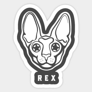 Cornish Rex cute face.Flat design For cat moms and dads Sticker